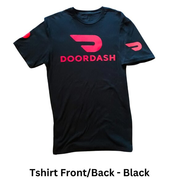 Reflective DoorDash Tshirt Food Delivery Driver (Red Black Dash T-shirt) - Picture 11 of 12